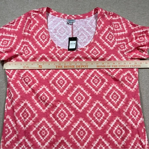 Avenue Swing Trim Print Top short sleeve coral Sz. 22/24 NWT - Picture 6 of 8